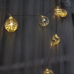 ULD-S1800-010-STB-3AA WARM WHITE IP20 DISCOBALLS Гирлянда светодиодная Диско. на батарейках 3AA не в-к. 1.8м. 10 светодиодов. Теплый белый свет. Провод прозрачный. TM Uniel