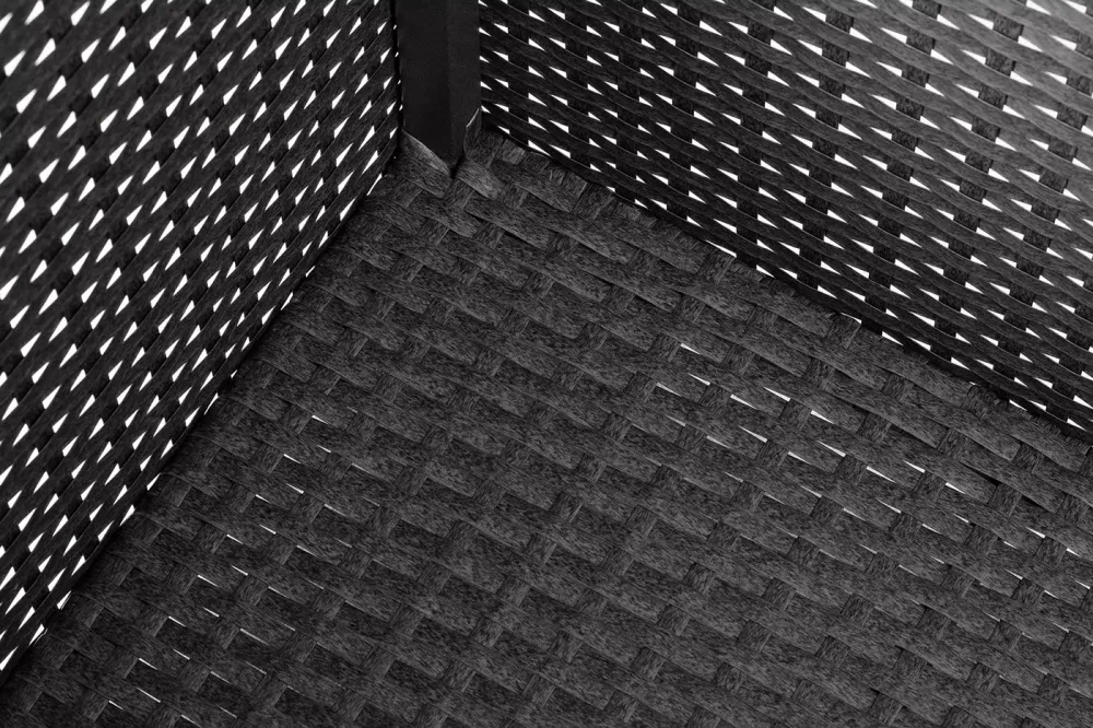 "Лунго" кашпо для цветов большое плетеное из искусственного ротанга, цвет графит