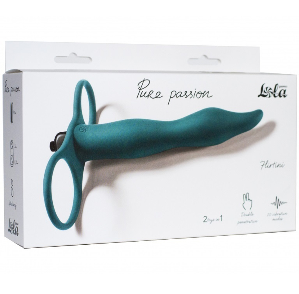 Насадка для двойного проникновения Pure Passion Flirtini с вибрацией 15,9 см