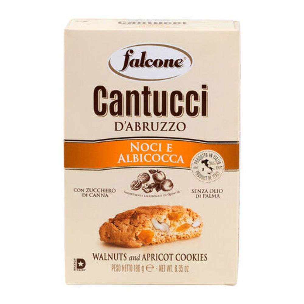 Печенье сахарное FALCONE "Cantucci" с грецким орехом и абрикосом, 180 г, ИТАЛИЯ, MC-00013541
