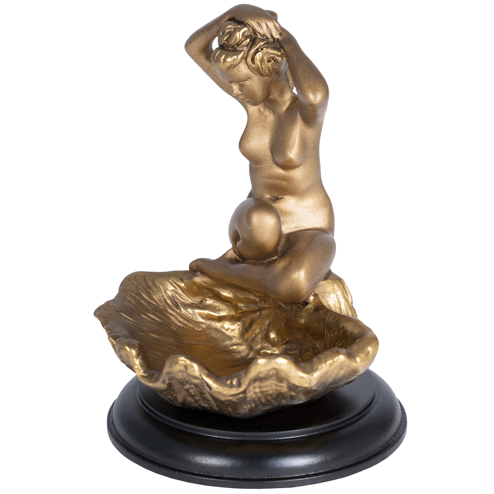 Подставка для украшений Девушка на ракушке Бронза