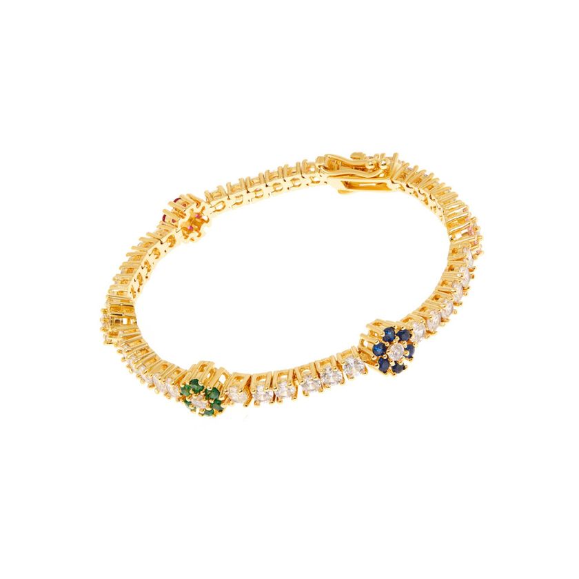 Colorful Flower Tennis Bracelet