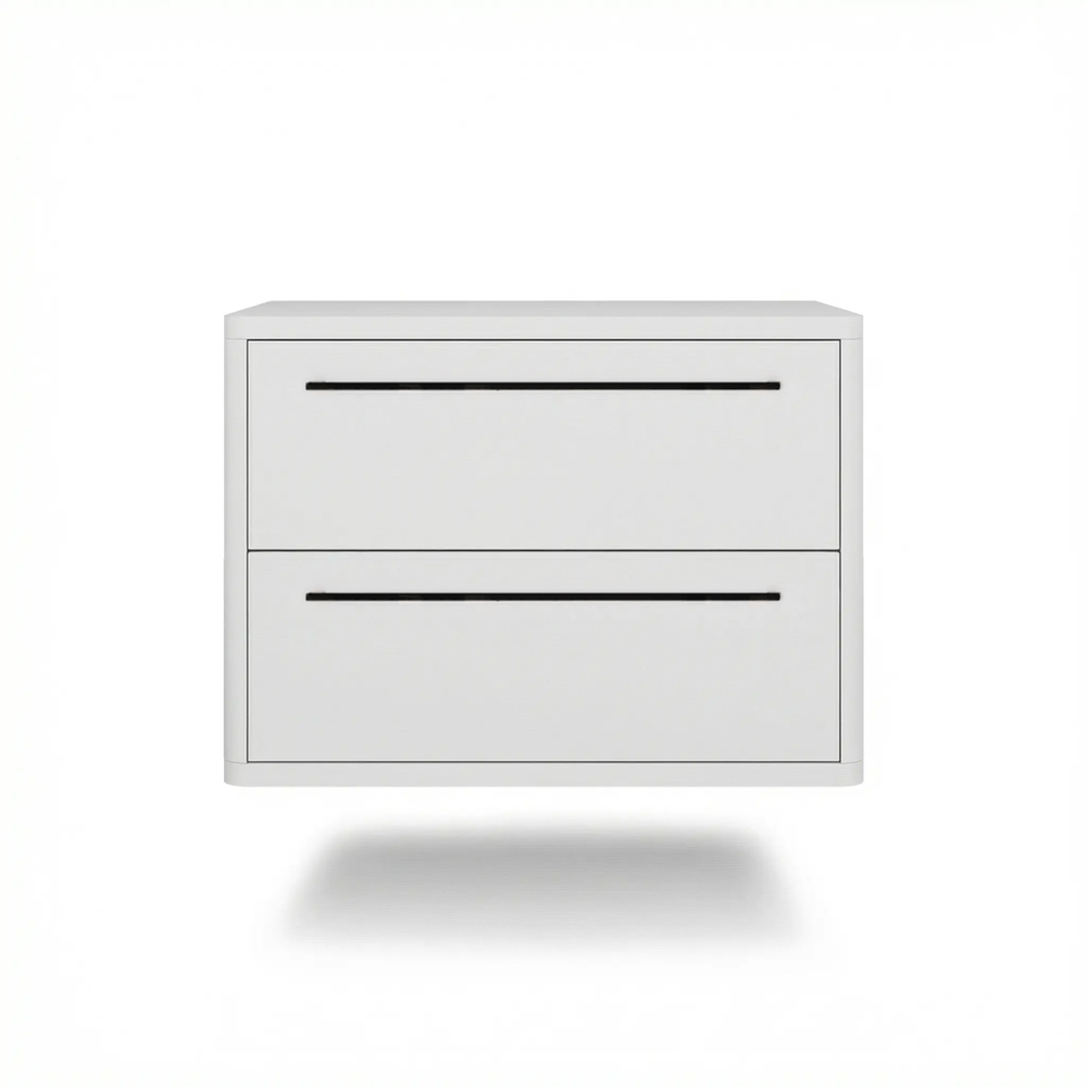 Тумба прикроватная подвесная ROYAL 5202 эко (Белый-р.черная)