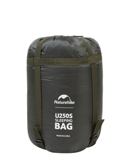Спальный мешок Naturehike U250S с капюшоном, хаки (NH20MSD07)