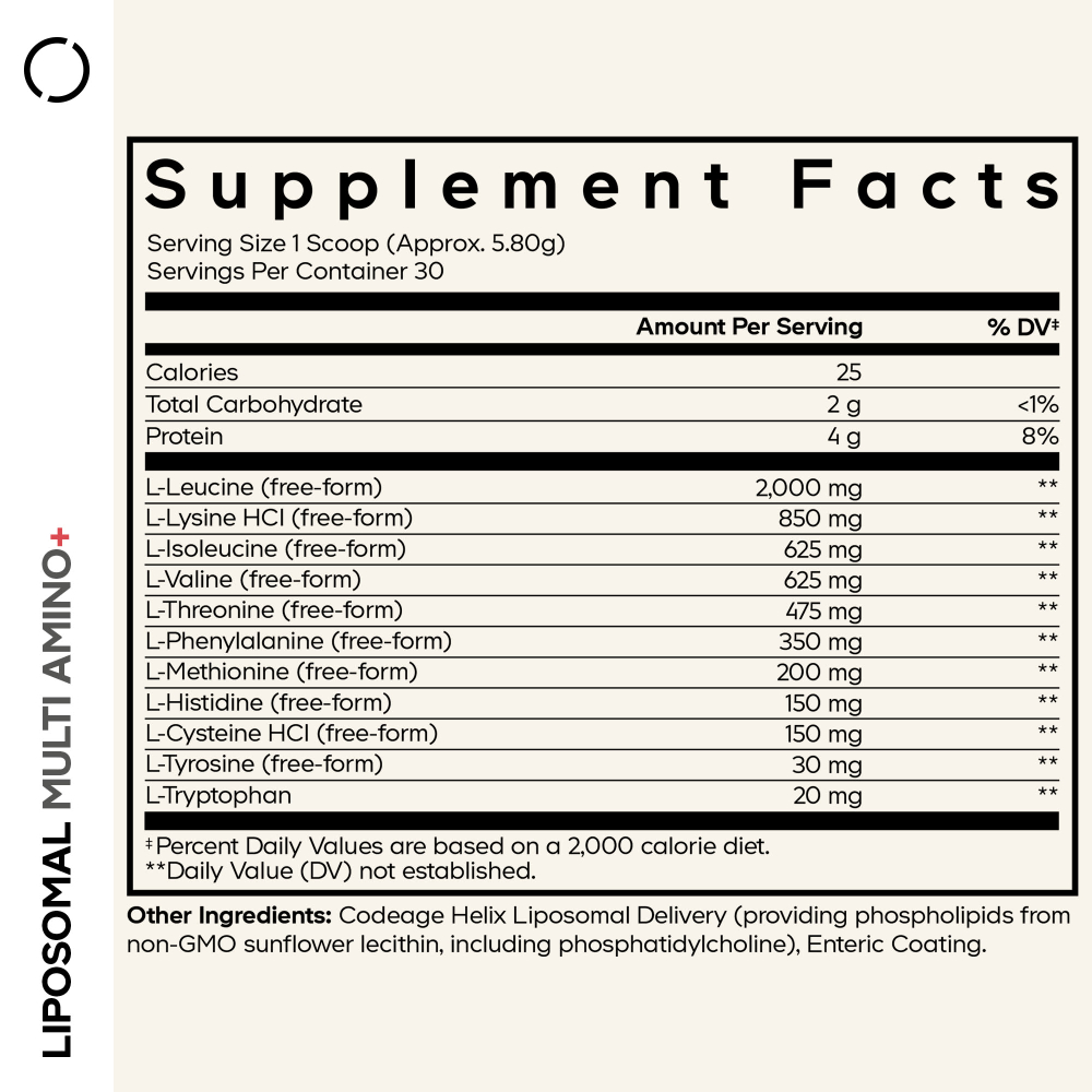 Codeage, Sport, Liposomal Multi Amino+, комплекс липосомальных аминокислот в порошке, без добавок, 174,2 г (6,15 унции)