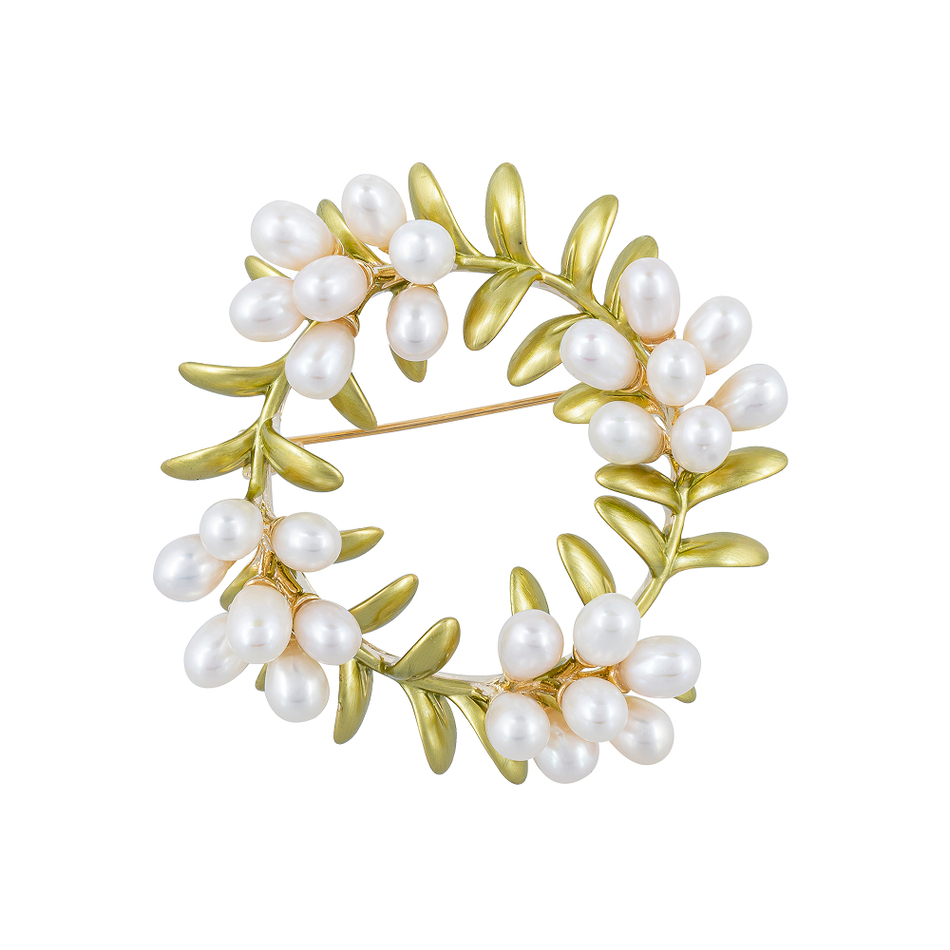 Брошь Shadore Венок Natural pearl XR05330A2 G