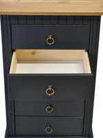 Комод, 50х39х79, Неаполь, для прихожей, для одежды и игрушек, из натурального дерева, с 5-ю ящиками, серый, Dipriz