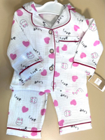 Пижама муслиновая для девочки с длинным рукавом