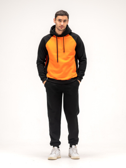 Костюм мужской спортивный теплый. Оранжевый/черный