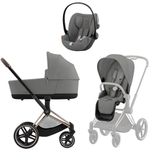 Коляска Cybex Priam IV Rosegold complete Cloud G Lava Grey Base G 3 в 1 Mirage Grey