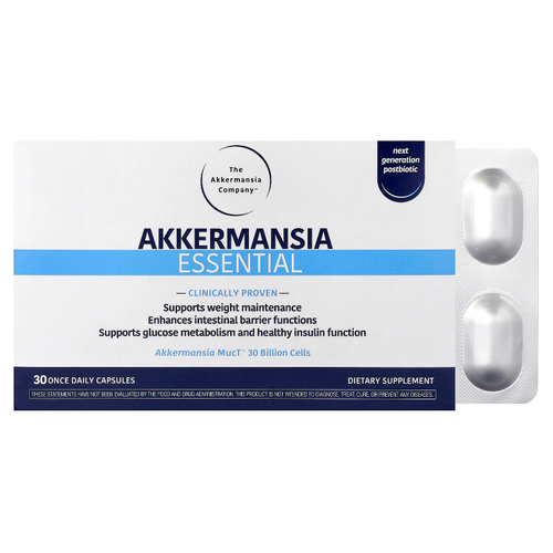 The Akkermansia Company, Akkermansia Essential, 30 капсул для ежедневного приема (150 мг в капсуле)
