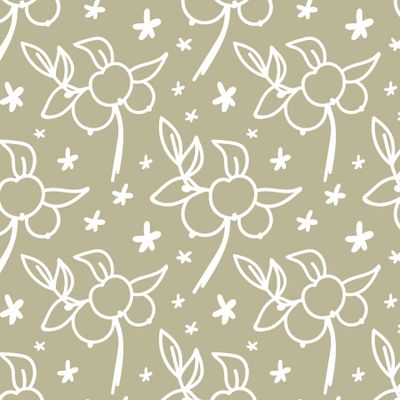 Бесшовный принт c осенней ботаникой