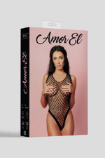 Боди в крупную сетку Amor El черный S/L