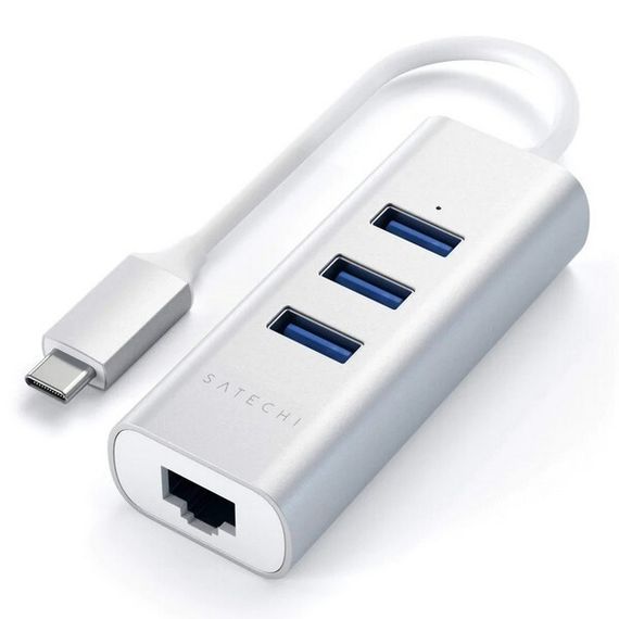 USB-хаб Satechi Type-C 2-in-1 USB Hub with Ethernet (ST-TC2N1USB31AS) Silver