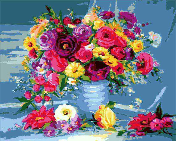 Картина по номерам "Натюрморт с букетом"