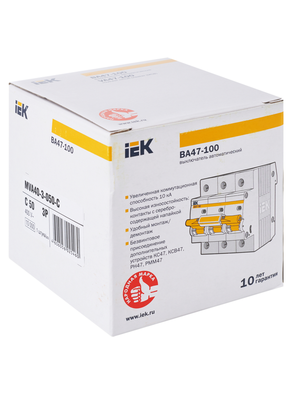 KARAT Автоматический выключатель ВА47-100 3P C 50А 10кА IEK