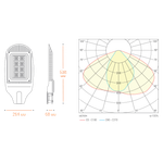 Уличный светодиодный светильник STL-100W01 100Вт IP65 12000Лм 4000К 538x264x68мм WOLTA