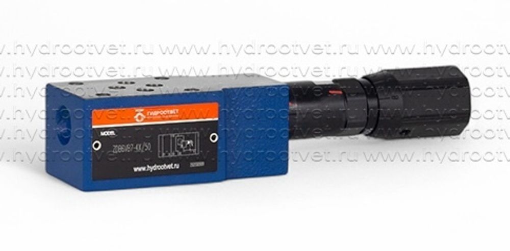 ZDB6VB2-4X/50V - Предохранительный клапан Ду 6 модульного монтажа с давлением регулировки до 50 бар, в каналах B → T, регулировка винтом