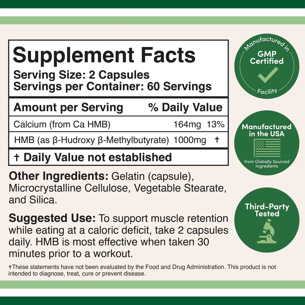 Double Wood Supplements - HMB - 120 x 500 mg capsules