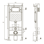 Комплет Aqueduto Tecnica Novo Инсталляция + панель смыва RETANGULO Novo черная + унитаз OVO Daily T
