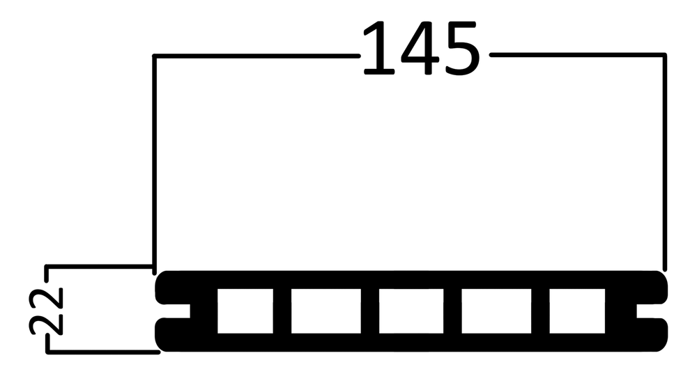 Доска террасная Classic 5 CO 145х22х2900 3d-Гладкая П-8 Черный