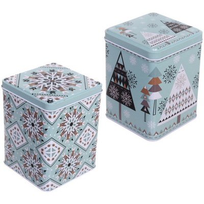 Банка жестяная «Снежинка» 1200мл 10,6*10,6*13,5см