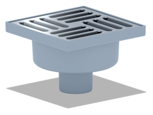 Трап вертикальный нерегулируемый решетка из нержавеющей стали ВК ПП 150/ 150х50, серый,АНИ TA5212