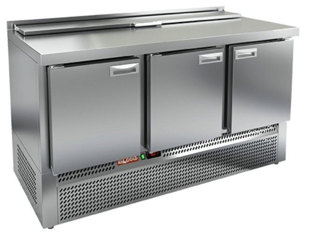 SLE2-111GN (1/6) стол для салатов  охл.(+2+10), 3 двери, 1485х700х850мм, ниж.распол.агрегата
