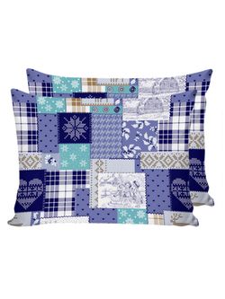 Постельное белье Сказка "Зимний пейзаж" евро Наволочка 50х70 см 2 шт Простынь 240х215 см Пододеяльник 200х215 см, перкаль