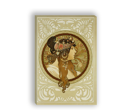 "Голова византийки. Брюнетка", Муха Альфонс, картина для интерьера (репродукция)