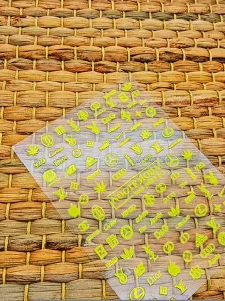 Наклейки NogteModa NEON YELLOW 011