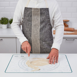 IKEA BAKTRADITION  (ИКЕА БАКТРАДИТИОН)  -  Силиконовый коврик, белый/бирюзовый, 61x46 см