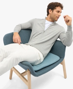 Brooks Brothers Кардиган на молнии из смеси шелка и кашемира, светло-серый