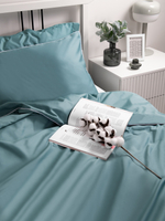 MOON Комплект постельного белья, сатин бирюзовый