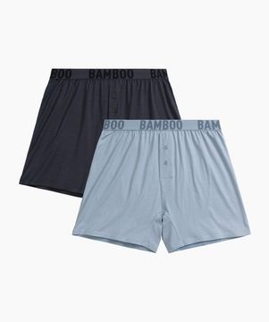 Трусы (2 шт) мужские семейные Atlantic 2MBX-076, бамбук, голубой + графитовый