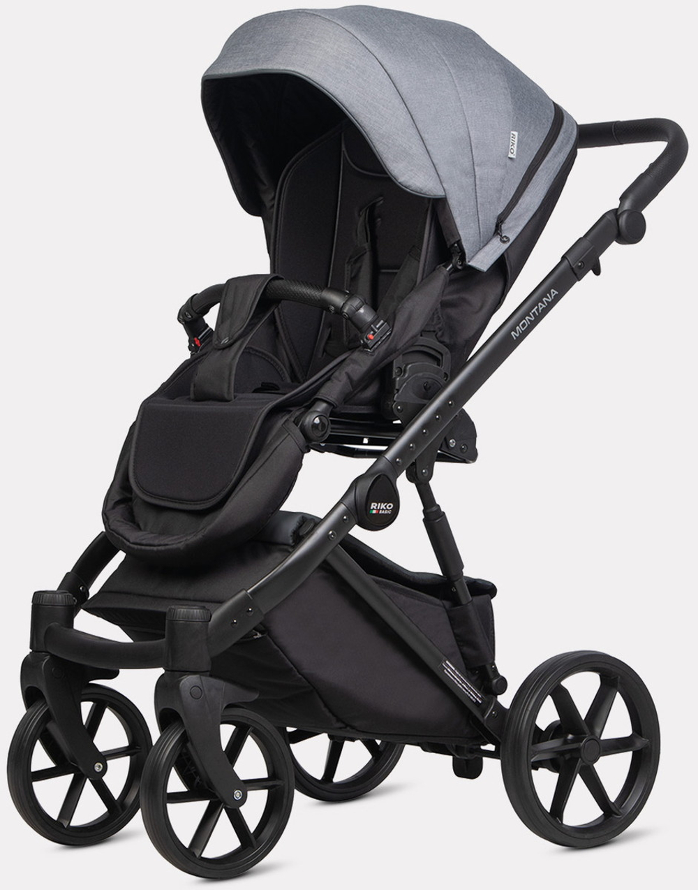 Детская коляска Riko Basic Montana Plus 3 в 1 40 Graphite (графит+серый)