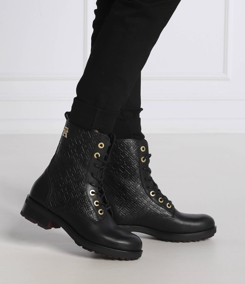 Кожаные ботильоны Tommy Hilfiger - черный(FW0FW06817)