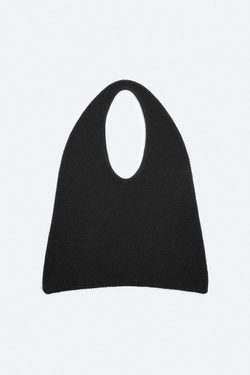 ZARA СУМКА ИЗ РЕЛЬЕФНОЙ ТКАНИ, ЧЕРНЫЙ
