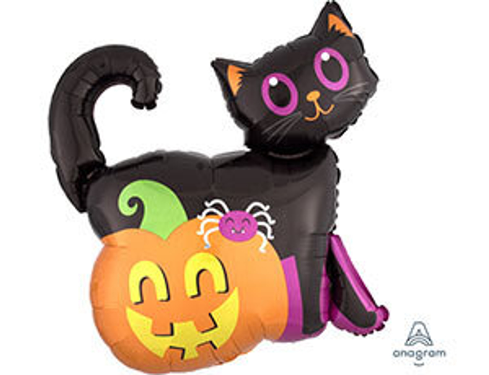 А ФИГУРА/P40 Кот черный и Тыква блеск