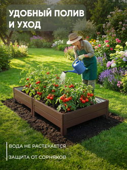 Грядка Ивановская 1х3 метра, борт 20см Коричневый (RAL 8017), (сборка: саморезы)