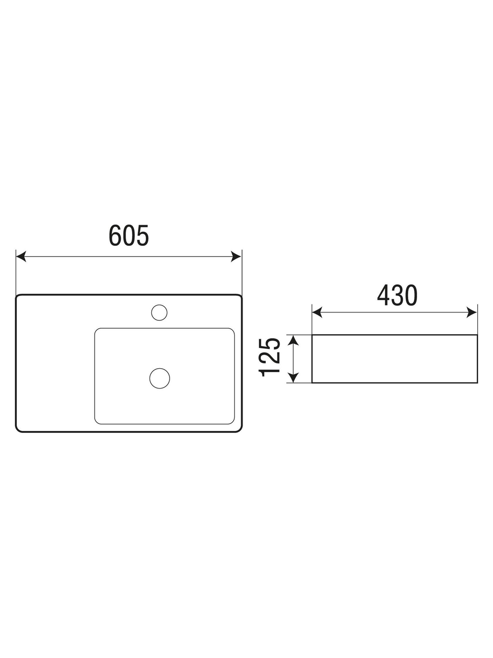 Раковина накладная WeltWasser WW  ELBACH 2223 R 605х430х125