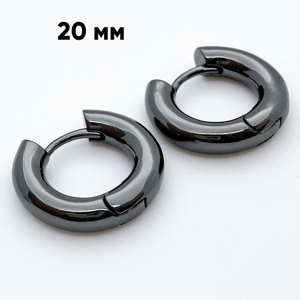 Ювелирные швензы, цвет черный металл, размер 20*4,5 мм, цена за пару