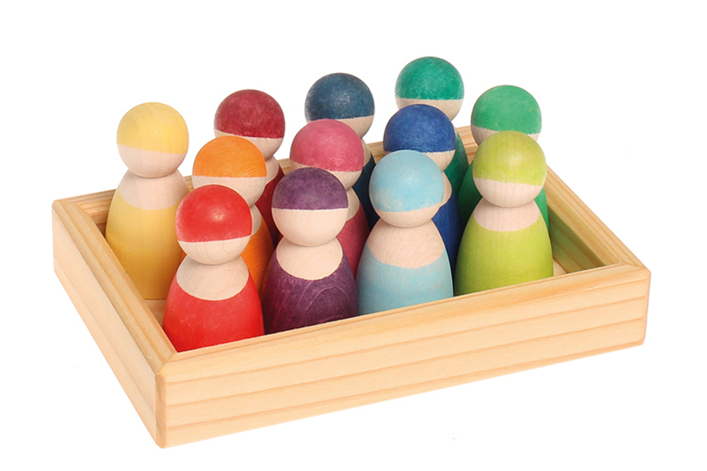 Деревянный игровой набор "12 друзей радужный"