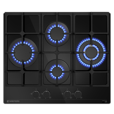 Газовая варочная панель Meferi MGH604BK GLASS ULTRA