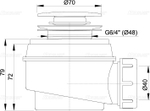 Сифон для душевого поддонa Alcaplast A466-50 click/clack