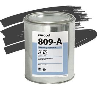 Краска полиуретановая Forbo Eurocolor 809-A Game Line Duo для разметки черная 0,5 кг