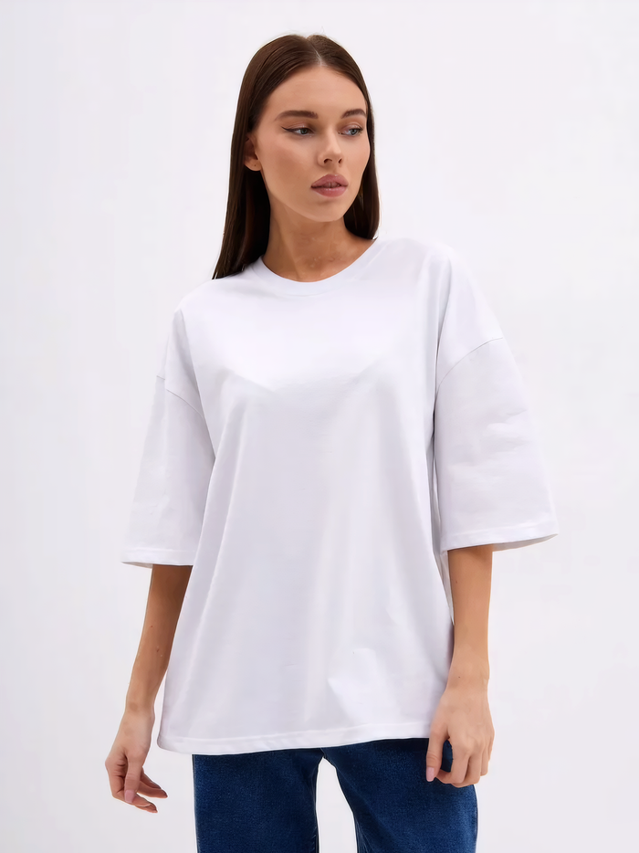 Футболка оверсайз (белый) 270 гр