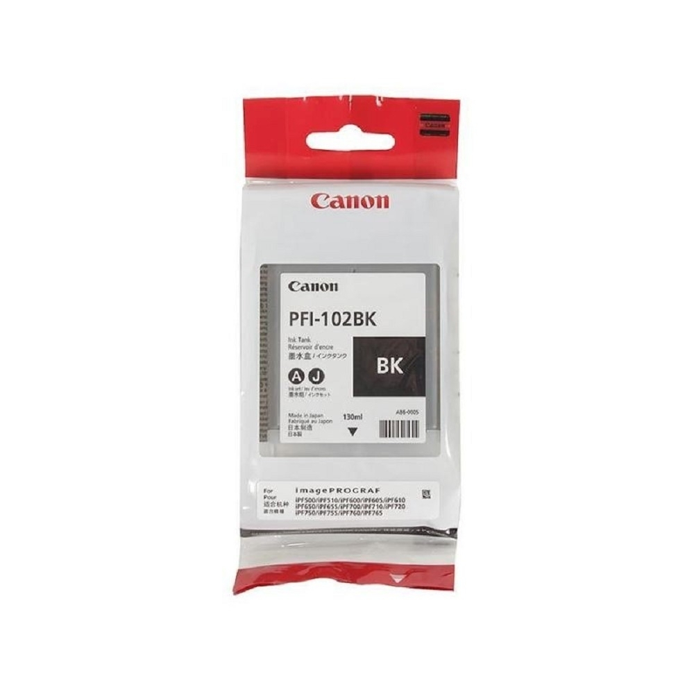 Canon PFI-102Bk 0895B001 Картридж для Canon iPF605/ iPF610/ iPF650/ iPF655/ iPF710/ iPF750/ iPF755/ LP17/ iPF510, Чёрный, 130 мл.