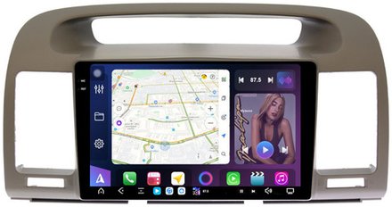 Магнитола Toyota Camry 30 2001-2006 (рамка оливковая) - FarCar GX9-8200L монитор 9.5" 2K QLED на Android 14, TS20, 6+128Гб, CarPlay, 4G SIM-слот