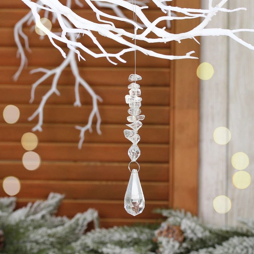 Подвеска «Изящный камень» 13 см, Прозрачный